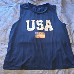 USA Navy Blue Kids Tank Top